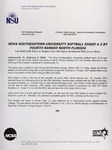 NSU News Release - 2004-02-08 - Nova Southeastern University Softball Edged 4-2 by Fourth Ranked North Florida