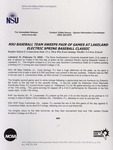 NSU News Release - 2004-02-13 - NSU Baseball Team Sweeps Pair of Games at Lakeland Electric Spring Baseball Classic by Nova Southeastern University