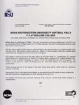 NSU News Release - 2004-02-13 - Nova Southeastern University Softball Falls 7-3 at Rollins College by Nova Southeastern University