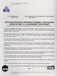 NSU News Release - 2004-02-20 - Nova Southeastern University Baseball Team Blanks Lenoir Rhyne 11-0 in Dominant Team Effort by Nova Southeastern University