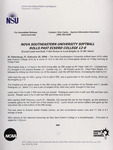 NSU News Release - 2004-02-20 - Nova Southeastern University Softball Rolls Past Eckerd College 12-0