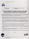 NSU News Release - 2004-02-21 - Nova Southeastern University Baseball Team Loses Pair of Games by 5-4 Scoreline to Lenoir-Rhyne by Nova Southeastern University