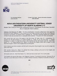 NSU News Release - 2004-02-27 - Nova Southeastern University Softball Edges University of North Alabama 3-2 by Nova Southeastern University