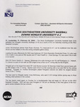 NSU News Release - 2004-02-28 - Nova Southeastern University Baseball Downs Wingate University 6-2 by Nova Southeastern University