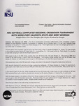 NSU News Release - 2004-02-29 - NSU Softball Completes Regional Crossover Tournament with Wins Over Valdosta State and West Georgia