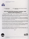 NSU News Release - 2004-03-03 - Nova Southeastern University Baseball Team Defeats Lewis University 5-1