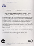 NSU News Release - 2004-03-05 - Nova Southeastern University Baseball Team Falls 10-3 to #9 Ranked Rollins College