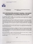 NSU News Release - 2004-03-06 - Nova Southeastern University Baseball Team Drops Doubleheader to #9 Ranked Rollins College by Nova Southeastern University