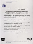 NSU News Release - 2004-03-12 - NSU Women’s Rowing Sweeps University of Connecticut Novices at Hurricane Invitational