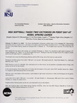 NSU News Release - 2004-03-12 - NSU Softball Takes Two Victories in First Day at Rebel Spring Games by Nova Southeastern University