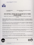 NSU News Release - 2004-03-13 - NSU Softball Drops Two in Second Day at Rebel Spring Games by Nova Southeastern University