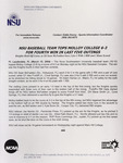 NSU News Release - 2004-03-15 - NSU Baseball Team Tops Molloy College 6-3 for Fourth Win in Last Five Outings by Nova Southeastern University