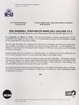 NSU News Release - 2004-03-17 - NSU Baseball Team Routs Mars Hill College 13-1 by Nova Southeastern University