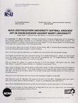 NSU News Release - 2004-03-20 - Nova Southeastern University Softball Knocked Off in Doubleheader Against Barry University