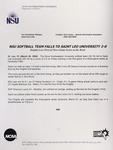 NSU News Release - 2004-03-26 - NSU Softball Team Falls to Saint Leo University 2-0 by Nova Southeastern University