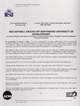 NSU News Release - 2004-04-01 - NSU Softball Knocks off Northwood University in Doubleheader