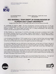 NSU News Release - 2004-04-04 - NSU Baseball Team Swept in Doubleheader by Florida Gulf Coast University by Nova Southeastern University
