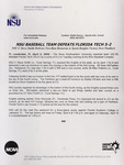 NSU News Release - 2004-04-06 - NSU Baseball Team Defeats Florida Tech 5-2 by Nova Southeastern University