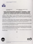 NSU News Release - 2004-04-10 - Nova Southeastern University Baseball Team Swept by Florida Southern in Doubleheader by Nova Southeastern University