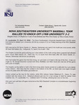 NSU News Release - 2004-04-16 - Nova Southeastern University Baseball Team Rallies to Knock Off Lynn University 3-2