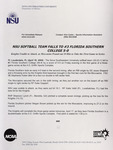 NSU News Release - 2004-04-16 - NSU Softball Team Falls to #3 Florida Southern Colleges 5-0 by Nova Southeastern University