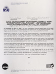 NSU News Release - 2004-04-17 - Nova Southeastern University Baseball Team Sweeps Doubleheader With Lynn University by Nova Southeastern University