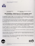 NSU News Release - 2004-04-19 - NSU Baseball Team Falls 5-3 to Florida Tech by Nova Southeastern University