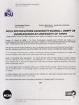 NSU News Release - 2004-04-24 - Nova Southeastern University Baseball Swept in Doubleheader by University of Tampa by Nova Southeastern University