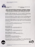 NSU News Release - 2004-09-18 - Nova Southeastern University Women’s Tennis Kicks Off Fall Season at Hastings Invitational by Nova Southeastern University