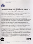 NSU News Release - 2005-02-19 - NSU Softball Drops Doubleheader Games to Barry 2-0, 3-0 by Nova Southeastern University