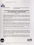 NSU News Release - 2005-02-26 - NSU Softball Splits Frist Two Games in Second Day of Regional Crossover Games by Nova Southeastern University