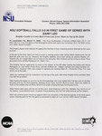 NSU News Release - 2005-03-11 - NSU Softball Falls 3-0 in First Game of Series With Saint Leo by Nova Southeastern University