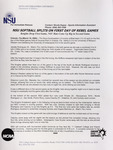 NSU News Release - 2005-03-18 - NSU Softball Splits on First Day of Rebel Games by Nova Southeastern University