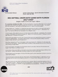 NSU News Release - 2005-03-22 - NSU Softball Drops Both Games With Florida Gulf Coast
