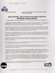 NSU News Release - 2005-03-26 - NSU Softball Splits With Valdosta State in Weekend Doubleheader by Nova Southeastern University