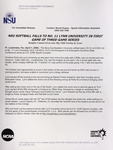 NSU News Release - 2005-04-01 - NSU Softball Falls to No. 11 Lynn University in First Game of Three-Game Series by Nova Southeastern University