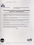 NSU News Release - 2005-04-02 - NSU Softball Drops Both Games of Doubleheader With No 11 Lynn University by Nova Southeastern University