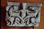 12th cent. capital showing man hunting 2 animals, from Pavia by James Doan