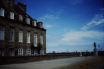 18th cent. houses + statues of Duguny-Trouin station of St. Louis, St. Malo by James Doan