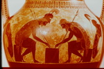 Black-figure amphora with Achilles and Ajax playing dice by James Doan