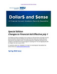 Dollar$ and $ense: A Financial Aid and Academic Records Newsletter - Spring 2026
