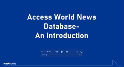 Access World News Database An Introduction By Sarah Cisse