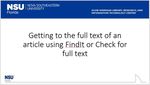 Finding the full text using the FindIt button or Check for full text link