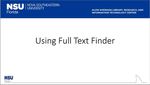 Using Full Text Finder by Melissa Maria Johnson