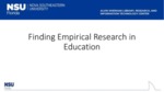 Finding Empirical Research in Education by Melissa Maria Johnson