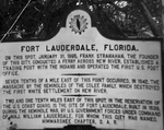 Historical Plaque of Frank Stranahan and the Seminole War by Courtesy of the Naval Air Station Fort Lauderdale Museum