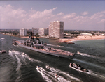 USS Iowa (BB-61) Running along the Side of Port Everglades, FL by Courtesy of the Naval Air Station Fort Lauderdale Museum