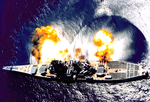 USS Iowa (BB-61) Guns Firing by Courtesy of the Naval Air Station Fort Lauderdale Museum