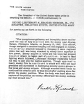 President Roosevelt Letter for the Medal of Honor for Alexander Nininger by Courtesy of the Naval Air Station Fort Lauderdale Museum