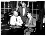 President Truman Chatting with Two Men by Courtesy of the Naval Air Station Fort Lauderdale Museum